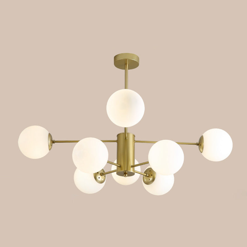 Verstellbare hängende Kabelkronleuchter leichte moderne Einfachheit Sputnik weißer Glasdecke für Restaurant