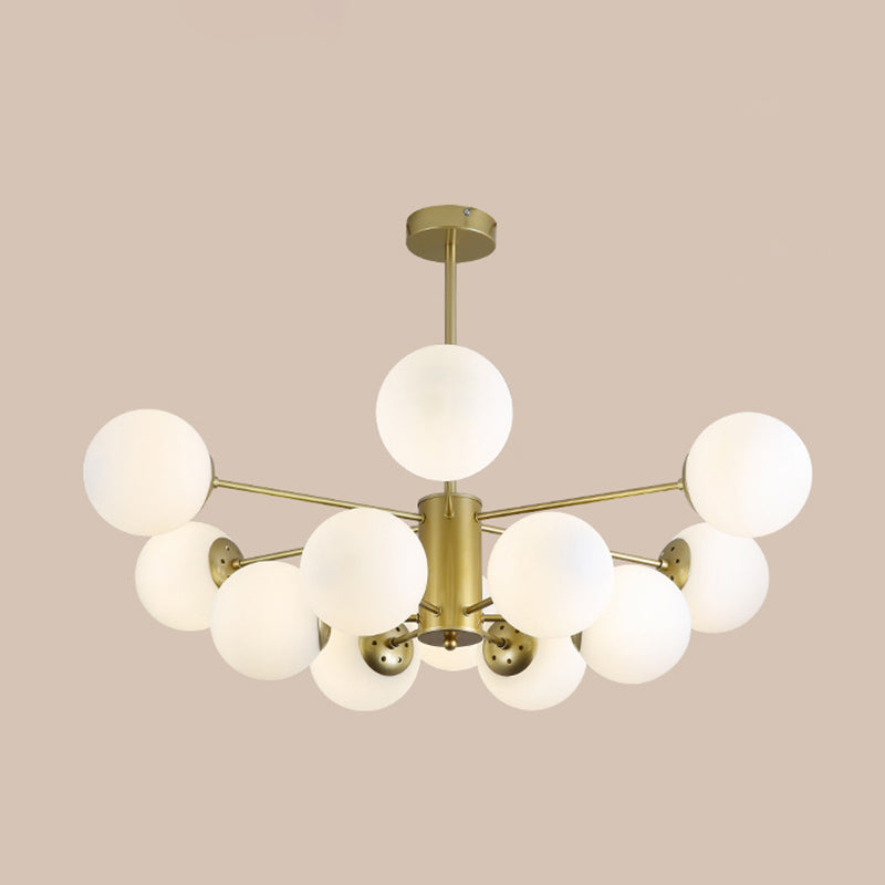 Verstellbare hängende Kabelkronleuchter leichte moderne Einfachheit Sputnik weißer Glasdecke für Restaurant