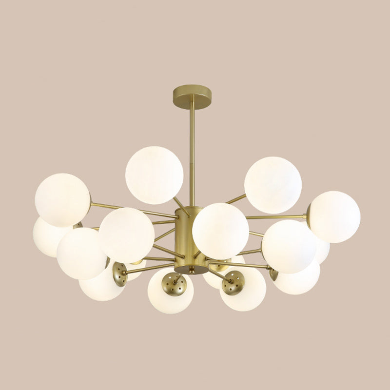 Verstellbare hängende Kabelkronleuchter leichte moderne Einfachheit Sputnik weißer Glasdecke für Restaurant