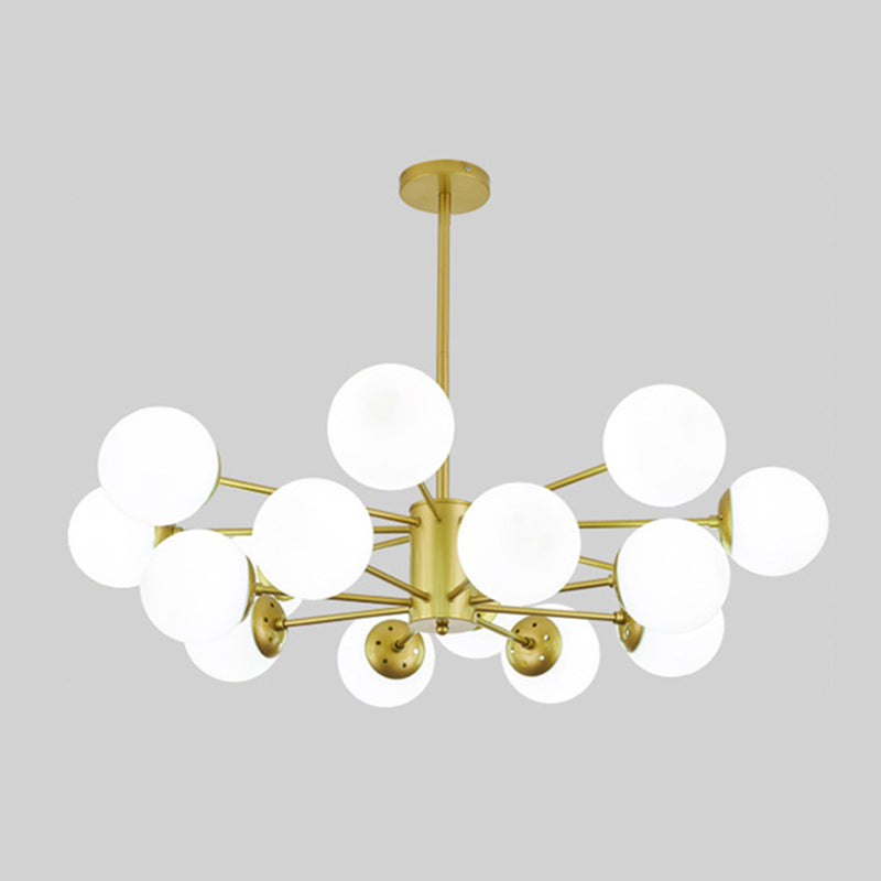 Verstellbare hängende Kabelkronleuchter leichte moderne Einfachheit Sputnik weißer Glasdecke für Restaurant