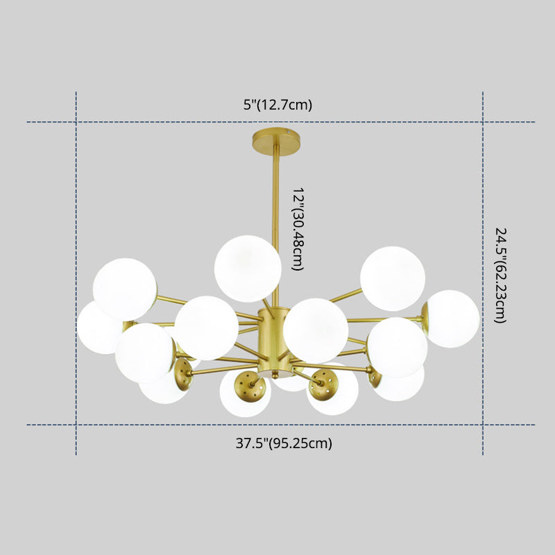 Verstellbare hängende Kabelkronleuchter leichte moderne Einfachheit Sputnik weißer Glasdecke für Restaurant