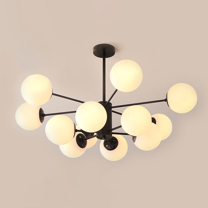 Verstellbare hängende Kabelkronleuchter leichte moderne Einfachheit Sputnik weißer Glasdecke für Restaurant