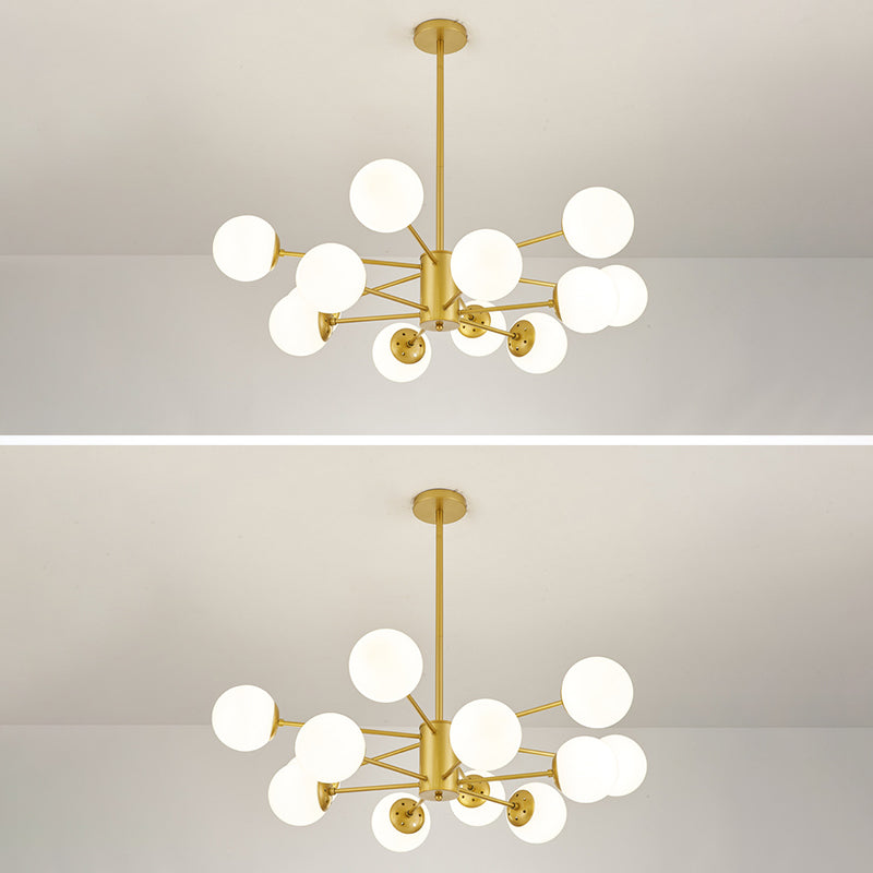 Verstellbare hängende Kabelkronleuchter leichte moderne Einfachheit Sputnik weißer Glasdecke für Restaurant