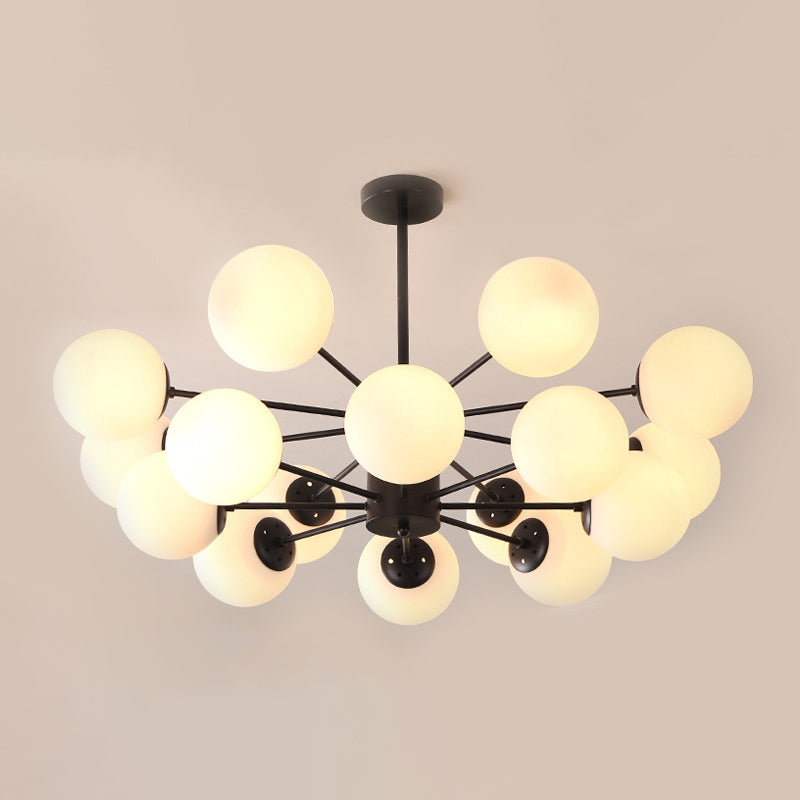 Verstellbare hängende Kabelkronleuchter leichte moderne Einfachheit Sputnik weißer Glasdecke für Restaurant