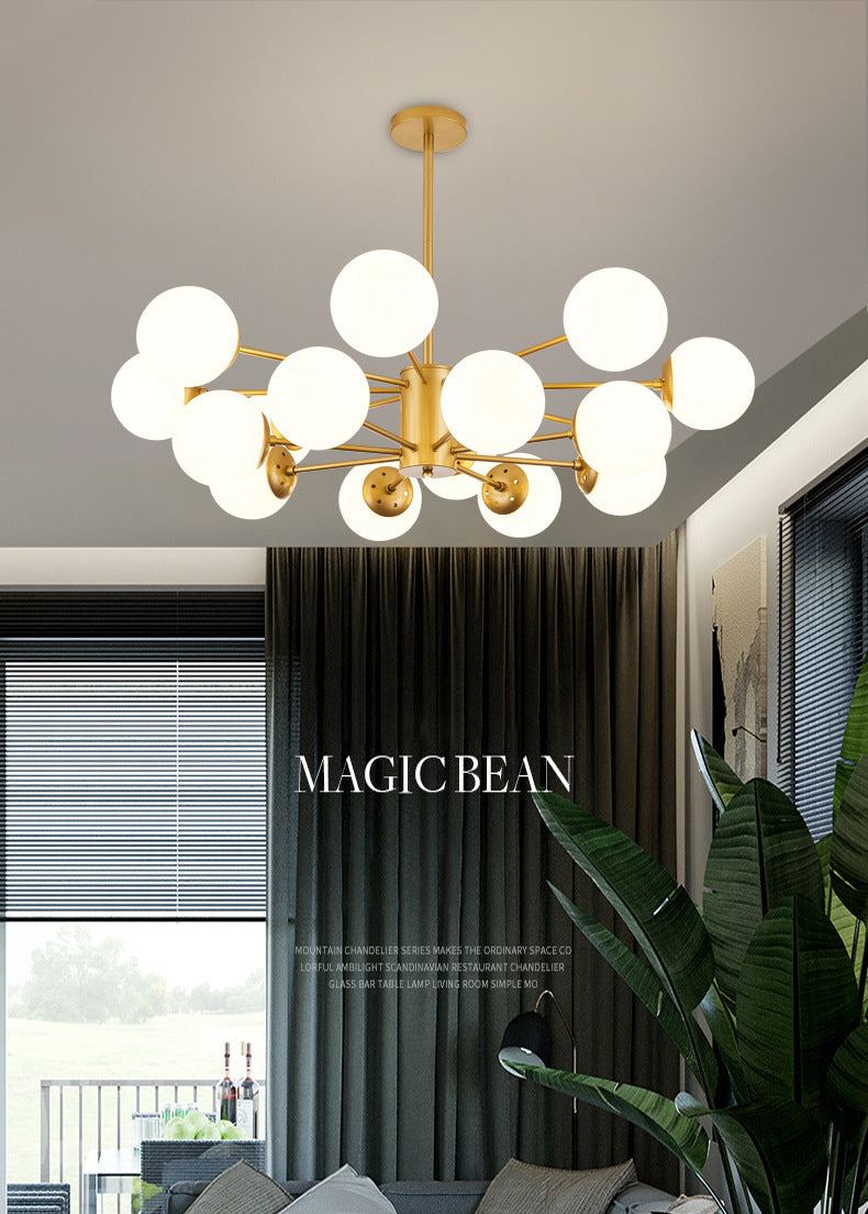 Verstellbare hängende Kabelkronleuchter leichte moderne Einfachheit Sputnik weißer Glasdecke für Restaurant