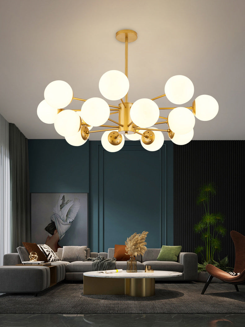 Verstellbare hängende Kabelkronleuchter leichte moderne Einfachheit Sputnik weißer Glasdecke für Restaurant