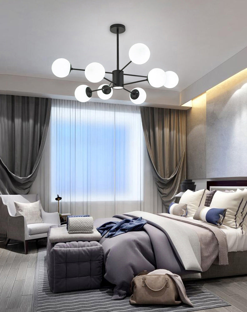 Verstellbare hängende Kabelkronleuchter leichte moderne Einfachheit Sputnik weißer Glasdecke für Restaurant