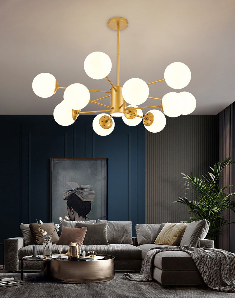 Verstellbare hängende Kabelkronleuchter leichte moderne Einfachheit Sputnik weißer Glasdecke für Restaurant