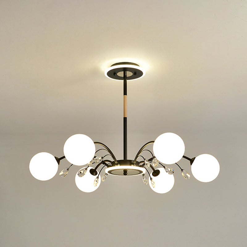 Globe Chandelier Light Fixture Designer Modern Simplicity Milk Glass Pendant Lighting for Restaurant