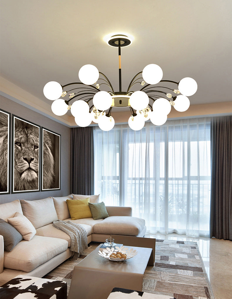 Globe Chandelier Light Fixture Designer Modern Simplicity Milk Glass Pendant Lighting for Restaurant