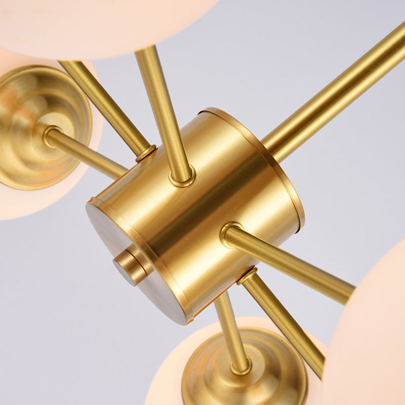 Nordic Simple Hanging Globe-Shaped Chandelier Pendant Light Milky Glass Ceiling Lights Fixture for Restaurant