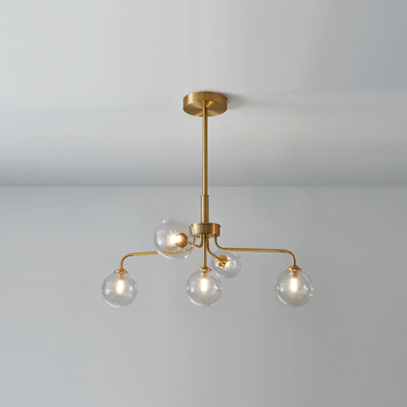 Modern Simplicity Sputnik Pendant Chandelier Opal Glass Hanging Light Fixture for Living Room