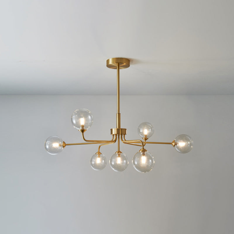 Modern Simplicity Sputnik Pendant Chandelier Opal Glass Hanging Light Fixture for Living Room