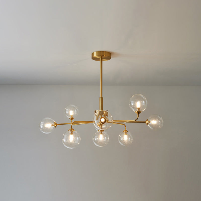 Modern Simplicity Sputnik Pendant Chandelier Opal Glass Hanging Light Fixture for Living Room