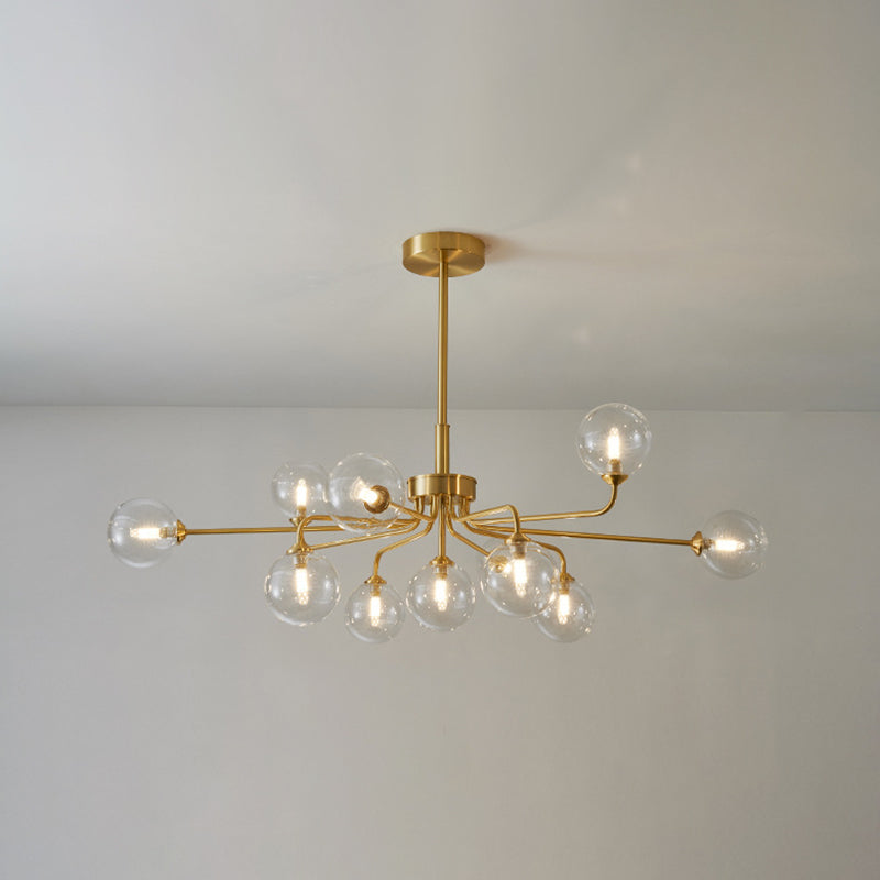 Modern Simplicity Sputnik Pendant Chandelier Opal Glass Hanging Light Fixture for Living Room