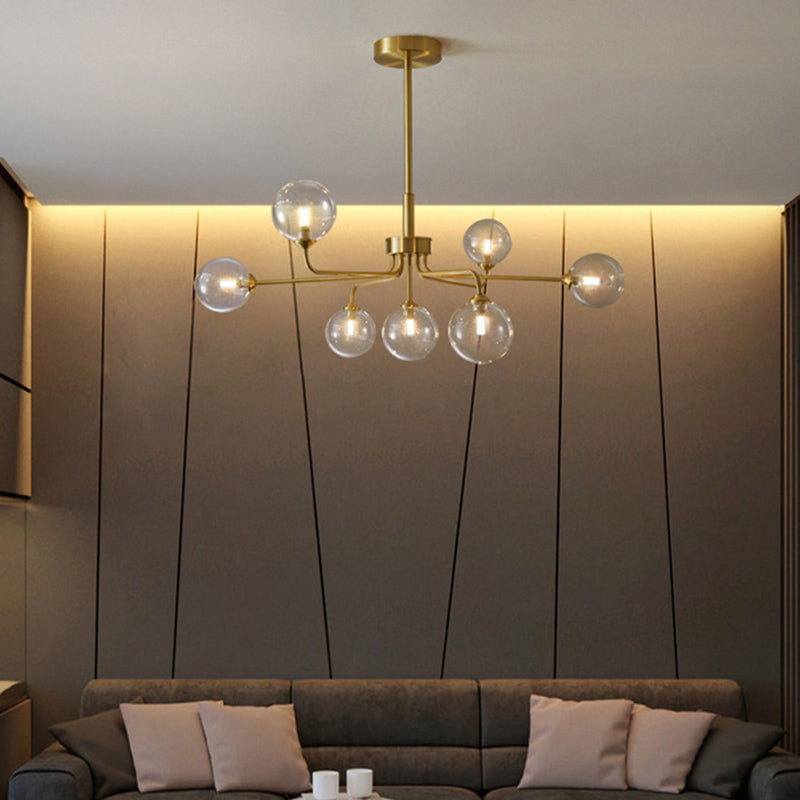 Modern Simplicity Sputnik Pendant Chandelier Opal Glass Hanging Light Fixture for Living Room