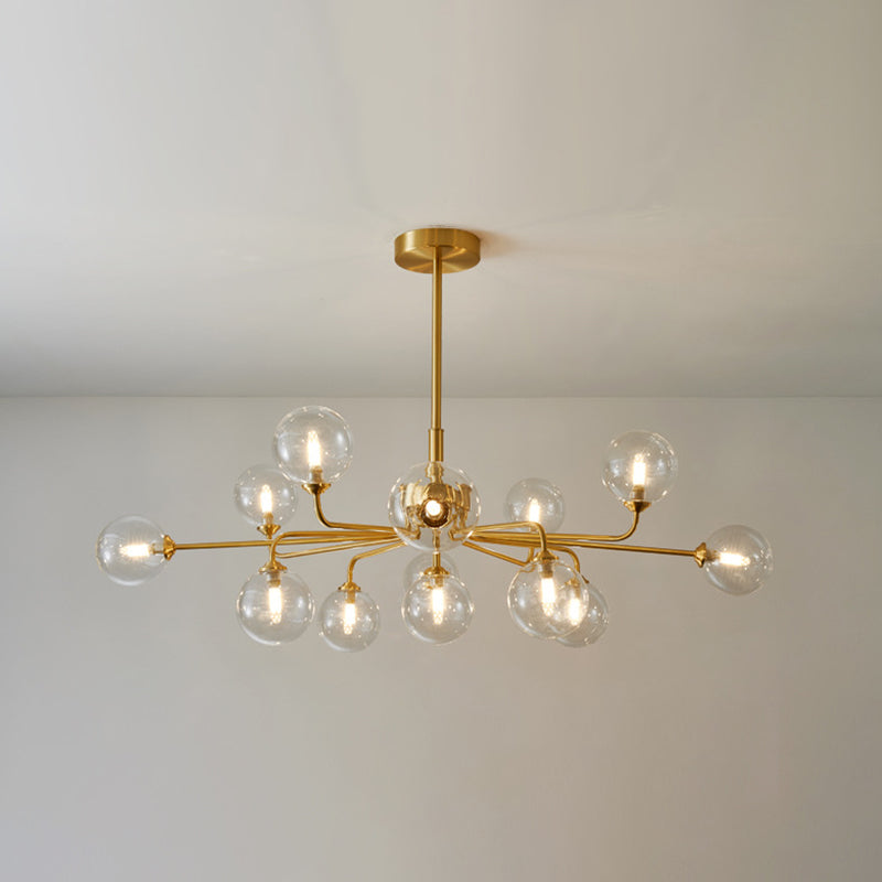 Modern Simplicity Sputnik Pendant Chandelier Opal Glass Hanging Light Fixture for Living Room