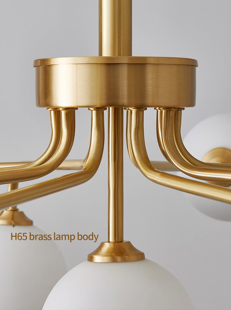 Modern Simplicity Sputnik Pendant Chandelier Opal Glass Hanging Light Fixture for Living Room