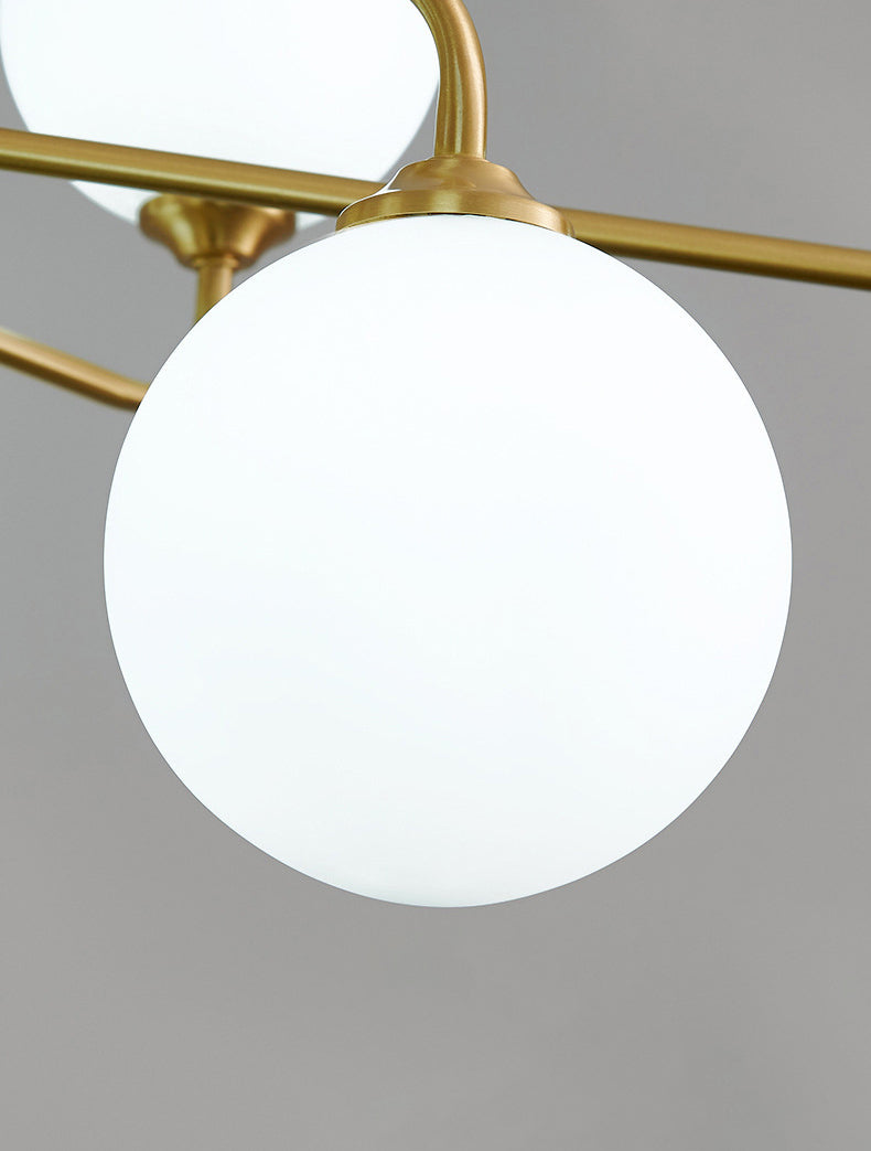 Modern Simplicity Sputnik Pendant Chandelier Opal Glass Hanging Light Fixture for Living Room