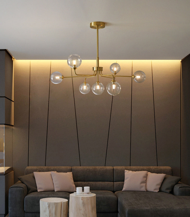 Modern Simplicity Sputnik Pendant Chandelier Opal Glass Hanging Light Fixture for Living Room