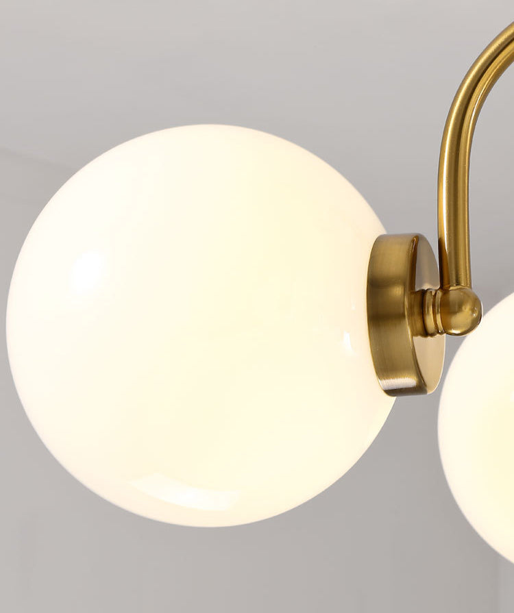 Vintage Simplicity Round Ceiling Chandelier Milk Glass Hanging Light for Living Room