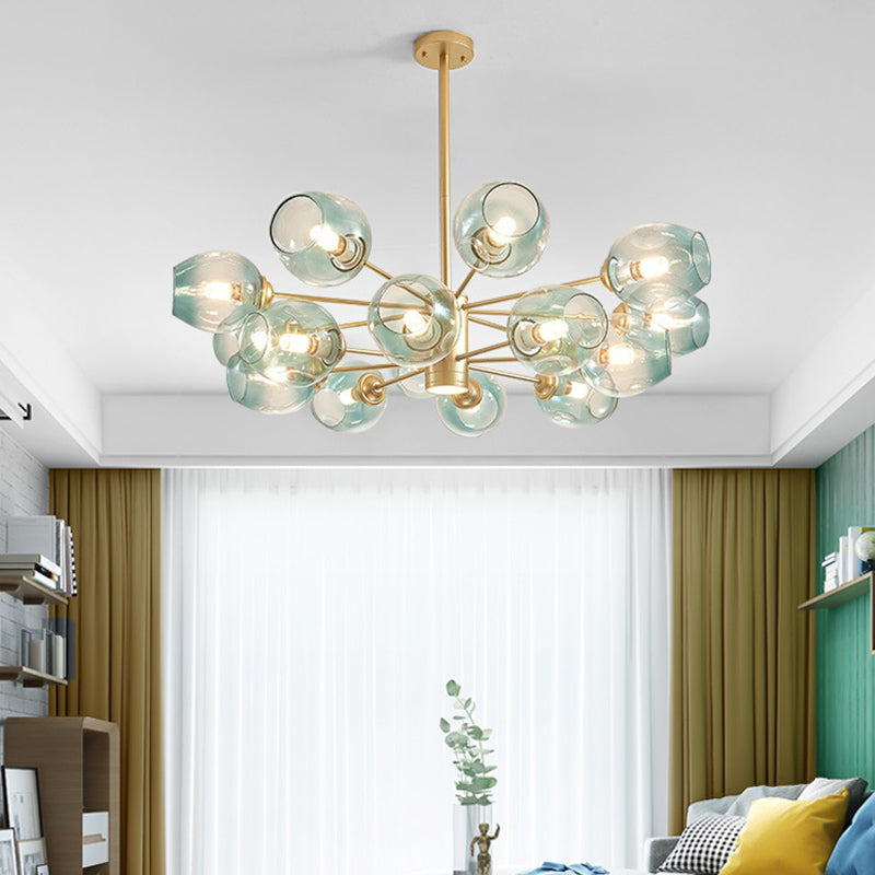 Luces de techo colgantes de vidrio de lámpara de Sputnik de lámpara moderna con cable colgante para sala de estar