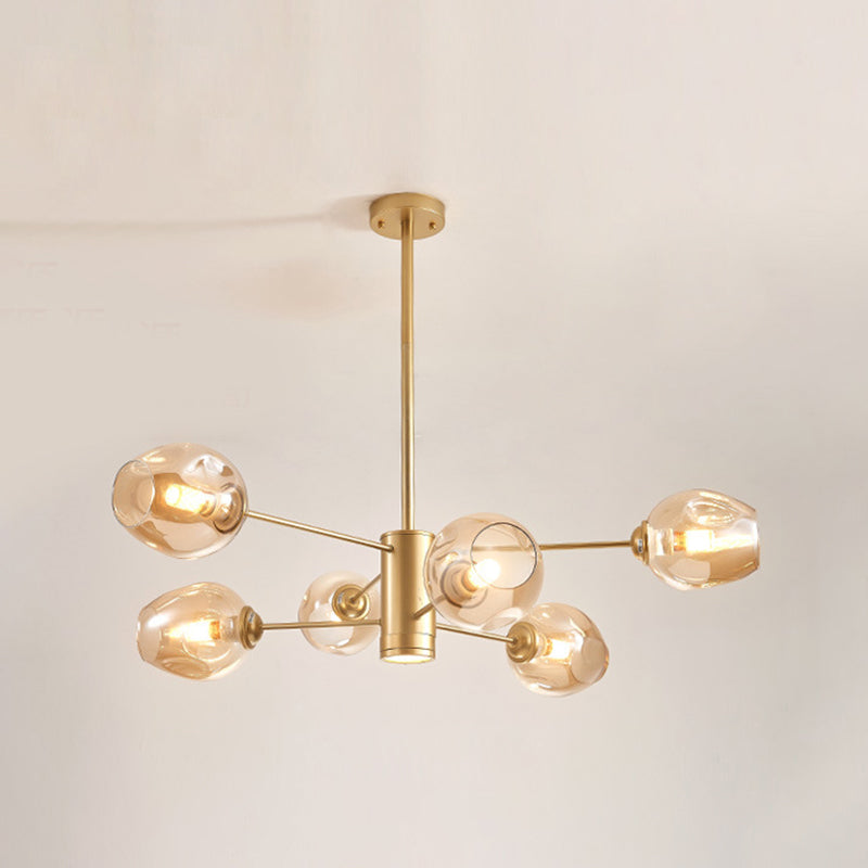 Luces de techo colgantes de vidrio de lámpara de Sputnik de lámpara moderna con cable colgante para sala de estar