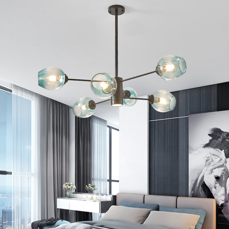 Luces de techo colgantes de vidrio de lámpara de Sputnik de lámpara moderna con cable colgante para sala de estar