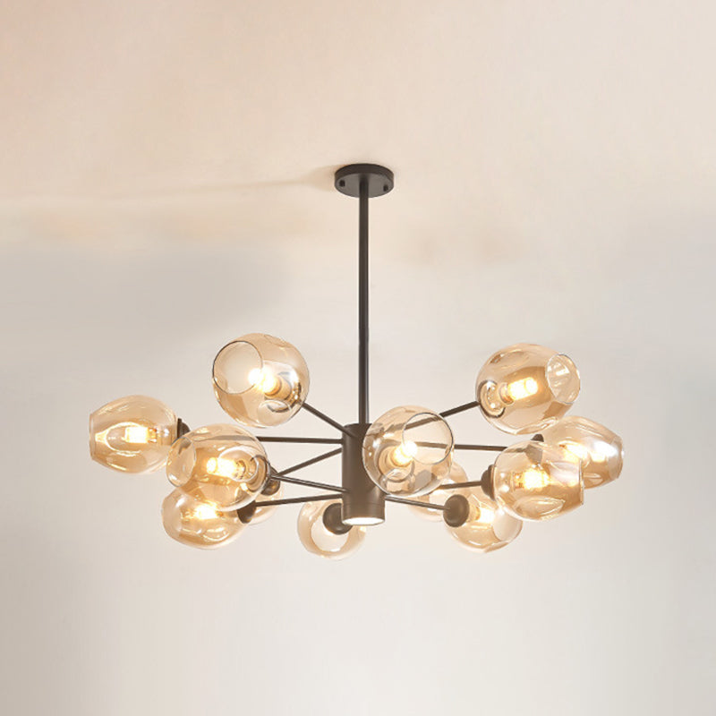 Luces de techo colgantes de vidrio de lámpara de Sputnik de lámpara moderna con cable colgante para sala de estar