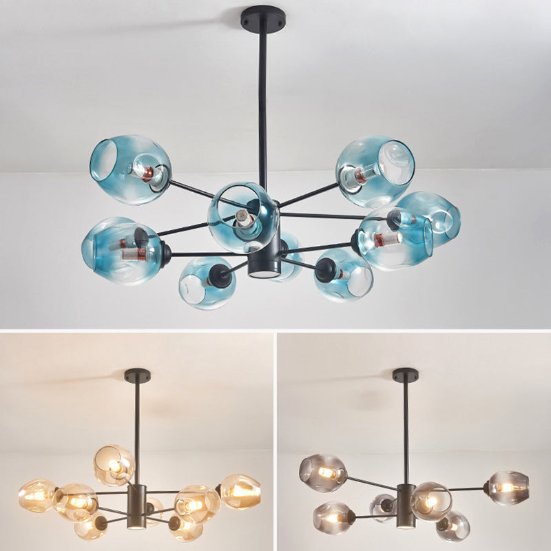 Luces de techo colgantes de vidrio de lámpara de Sputnik de lámpara moderna con cable colgante para sala de estar