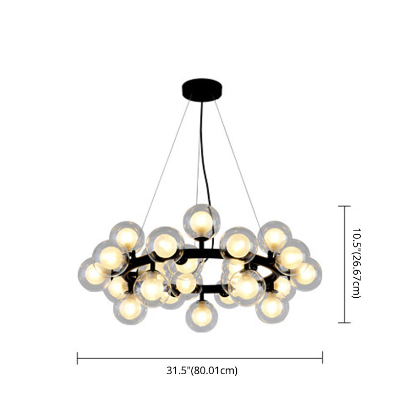 Contemporary Circular Chandelier Lights Glass Pendant Ceiling Lights for Living Room