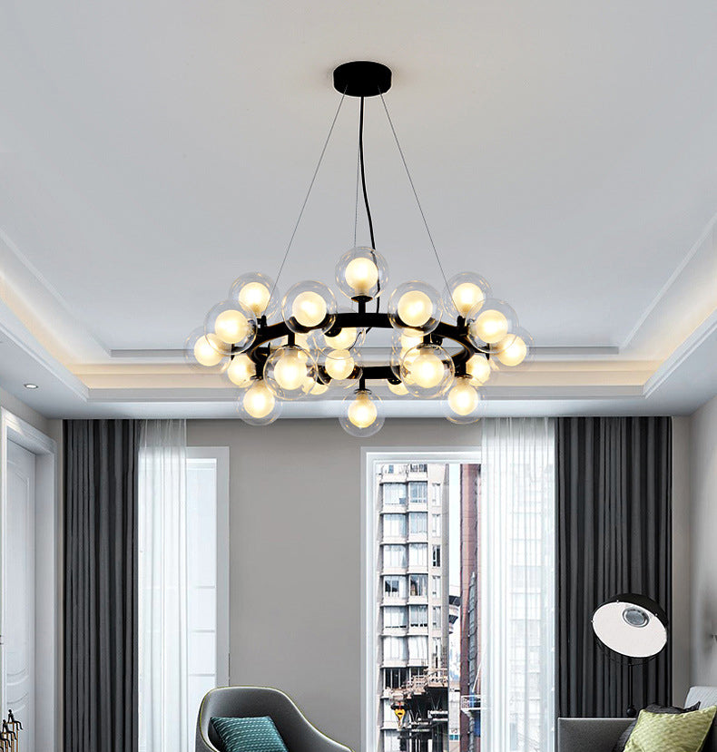 Contemporary Circular Chandelier Lights Glass Pendant Ceiling Lights for Living Room
