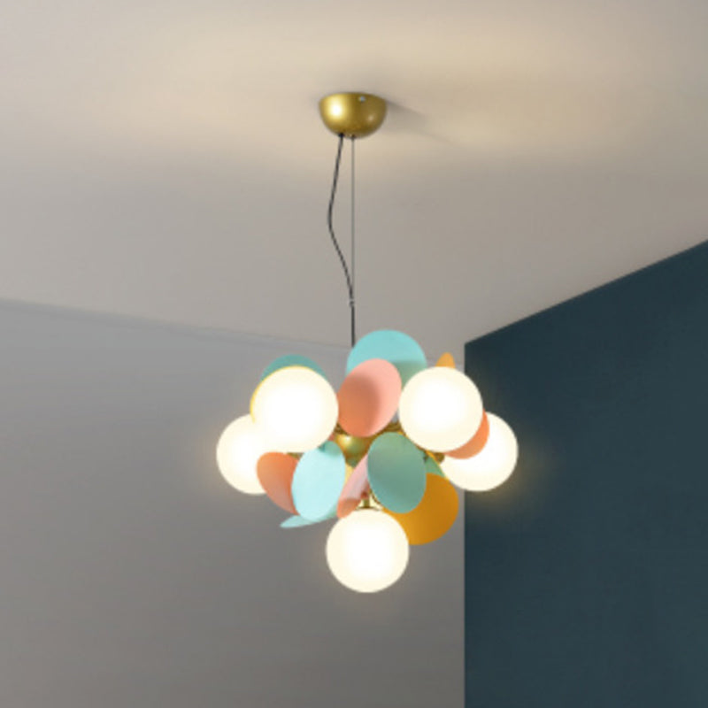 Ultra-modern Sphere Chandelier Lamp Glass Suspension Pendant Light for Living Room