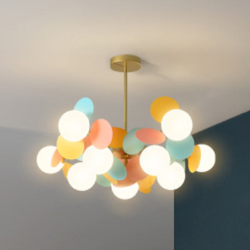 Ultra-modern Sphere Chandelier Lamp Glass Suspension Pendant Light for Living Room