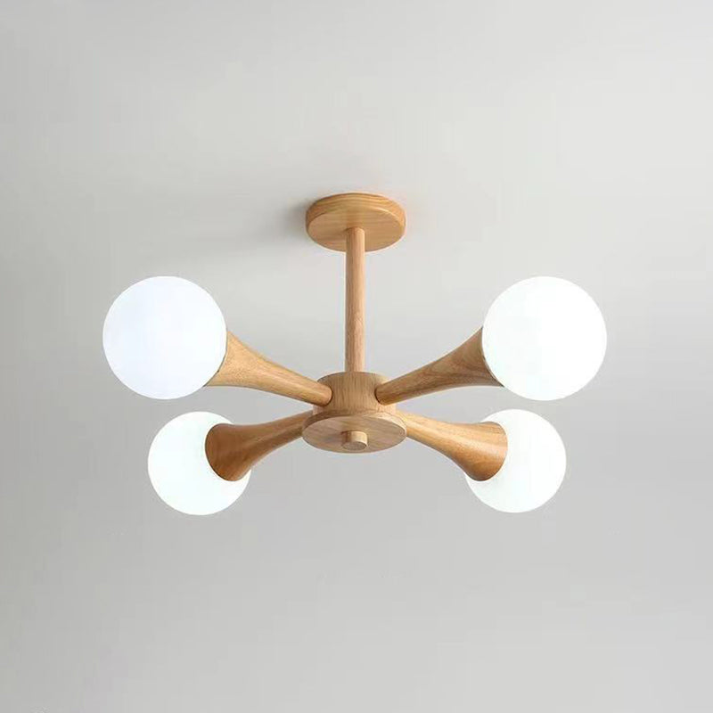 Ultra-Modern Sputnik appeso il lampadario sospensione in legno con cavo sospeso per soggiorno