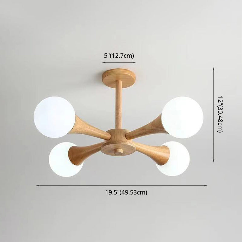 Ultra-Modern Sputnik appeso il lampadario sospensione in legno con cavo sospeso per soggiorno