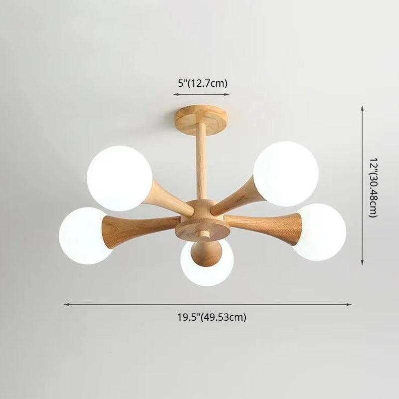 Ultra-Modern Sputnik appeso il lampadario sospensione in legno con cavo sospeso per soggiorno