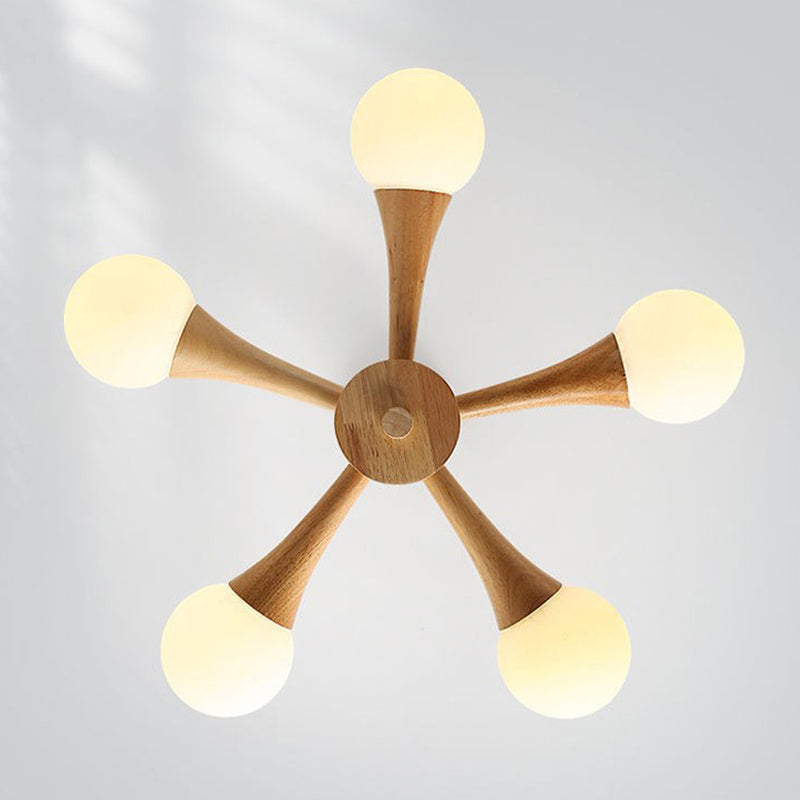 Ultra-Modern Sputnik appeso il lampadario sospensione in legno con cavo sospeso per soggiorno