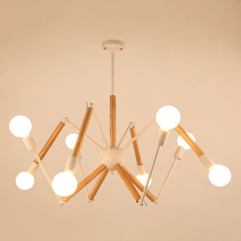 Modern Starburst Suspended Lighting Fixture Wood Pendant Lighting Fixtures for Restaurant