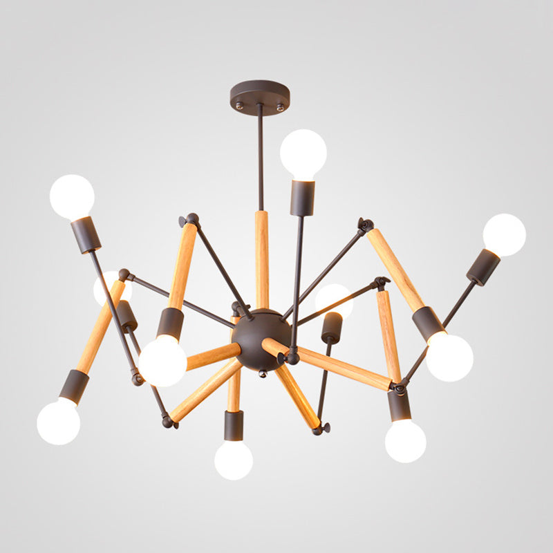 Modern Starburst Suspended Lighting Fixture Wood Pendant Lighting Fixtures for Restaurant