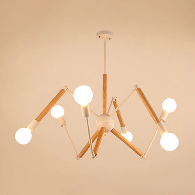 Modern Starburst Suspended Lighting Fixture Wood Pendant Lighting Fixtures for Restaurant