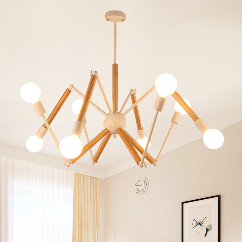 Modern Starburst Suspended Lighting Fixture Wood Pendant Lighting Fixtures for Restaurant