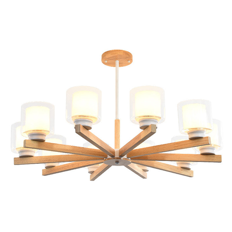 Lampade per lampadario moderno cilindri kit di luce sospesa in legno per soggiorno