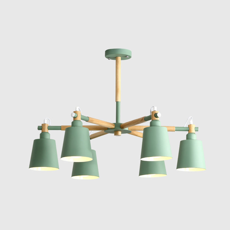 Contemporary Cone Chandelier Pendant Light Metallic Hanging Light Fixtures for Bedroom