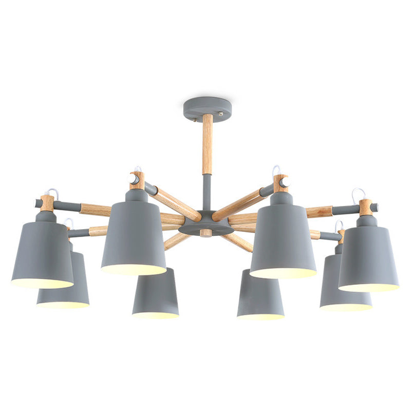 Contemporary Cone Chandelier Pendant Light Metallic Hanging Light Fixtures for Bedroom