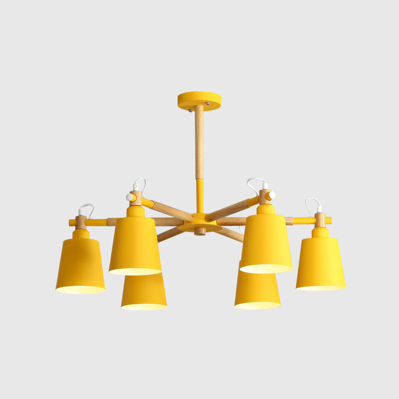 Contemporary Cone Chandelier Pendant Light Metallic Hanging Light Fixtures for Bedroom