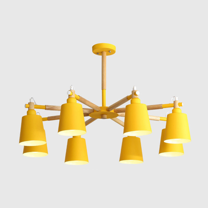 Contemporary Cone Chandelier Pendant Light Metallic Hanging Light Fixtures for Bedroom