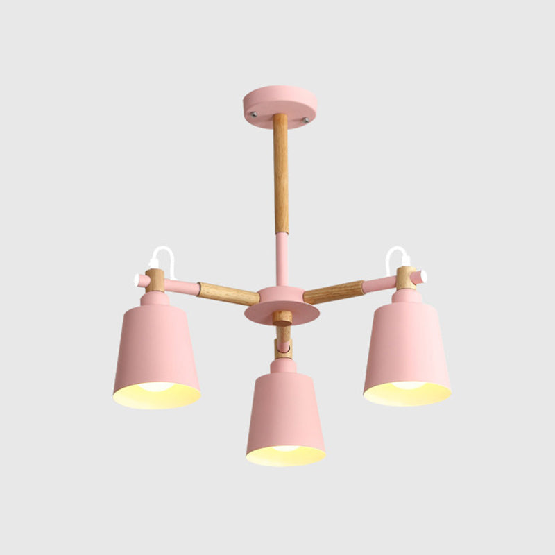 Contemporary Cone Chandelier Pendant Light Metallic Hanging Light Fixtures for Bedroom