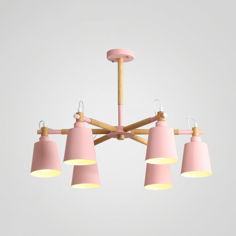 Contemporary Cone Chandelier Pendant Light Metallic Hanging Light Fixtures for Bedroom