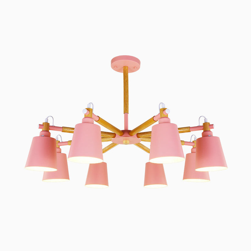 Contemporary Cone Chandelier Pendant Light Metallic Hanging Light Fixtures for Bedroom